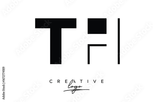 TH Creative Minimalist Negative Space Latter Logo with Modern Monogram for Branding and Business Lettermark Logo with Initial Letters Logo Design for Branding.