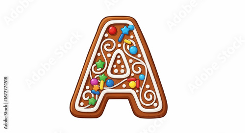 Alphabet letters in the christmas theme christmas vector gingerbread letter a christmas holiday cookie alphabet icing decoration festive sweet treat design vector art