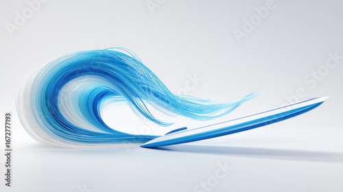 Wallpaper Mural Abstract wave and surfboard Torontodigital.ca