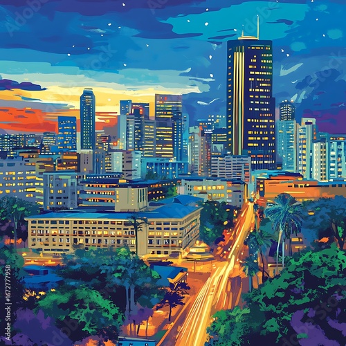 Stunning nairobi capital skyline with greenery high resolution picture