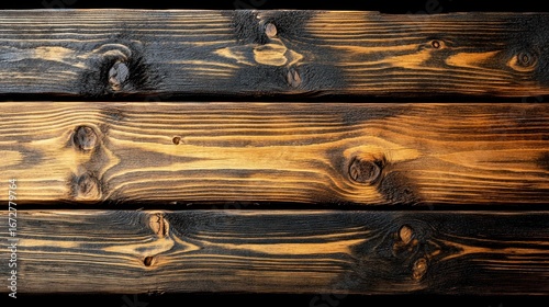 Dark, rich brown wood planks with visible grain and knots