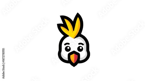 Cute cartoon bird head illustration