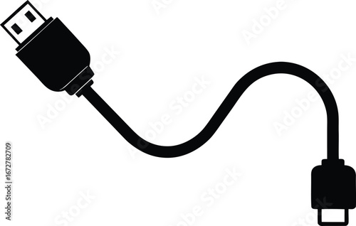 USB cable vector icon.