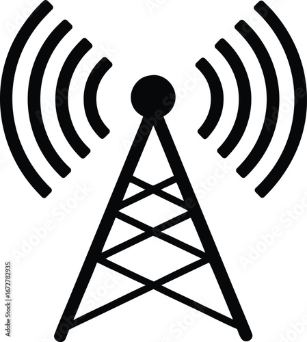 Wireless antenna vector icon.