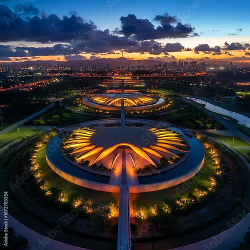 Sunset over brazil capital iconic landmark high resolution picture
