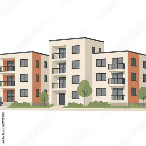 Moderne Neubauimmobilien – Mehrfamilienhäuser in einer neuen Wohnanlage der Stadt