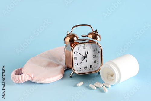 Jar of melatonin pills with...