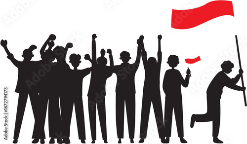 Indonesian Youth Pledge Day Celebration with Flag and Patriotic Spirit Illustration