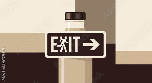 Conceptual Graphic Showing The Way Out, Sign, Direction, and Clear Signposting
