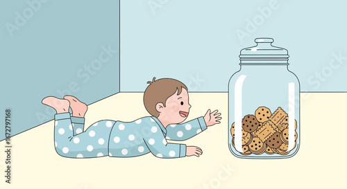 Child's Excitement Over Cookies: A Delightful Illustration Of Joy and Anticipation