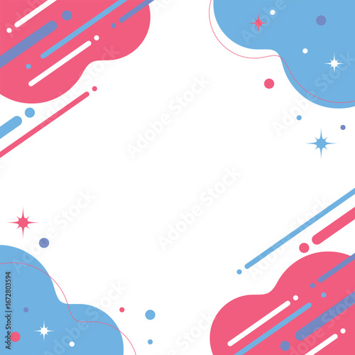 Sparkling loose and fluffy seamless material, geometric pattern, y2k, Harajuku style, red, light blue, blue / キラリと輝くゆるふわシームレス素材 幾何学模様 y2k 原宿系 赤 水色 青