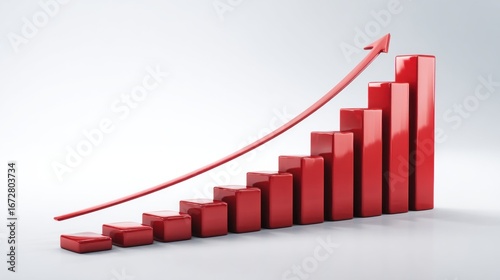 Red 3D bar graph with upward trend Free Download Red 3D bar graph with upward trend - GFXLoad