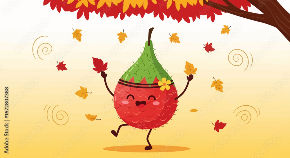 Fototapeta premium Enchanting Autumnal Harvest Celebration Depicted In A Delightful Illustrated Format