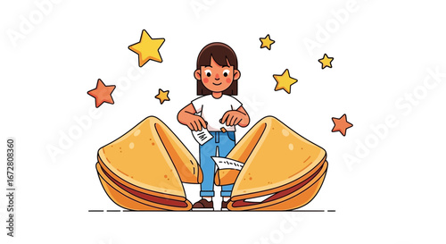 Discovering a Prophecy Opens in a Fortune Cookie With Starry Inspiration and Joy