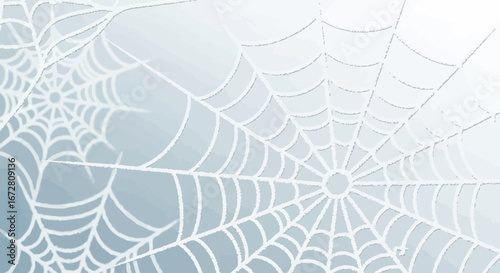 Ethereal Design of Two Spiderwebs on a Soft, Gradient Background for Artistic use