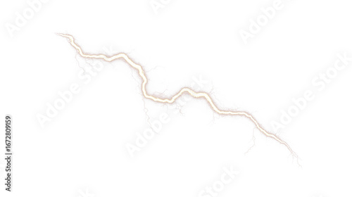 Powerful orange-red lightning bolt isolated on black for electric effects
