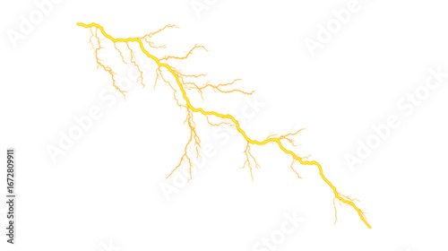 Dynamic yellow lightning bolt on vibrant orange background