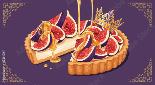 Exquisite Fig Tart Garnished With Crown Is A Delicious Culinary Creation Aesthetic