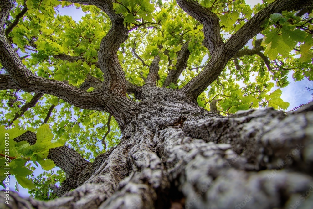 Naklejka premium gazing at a spring tree