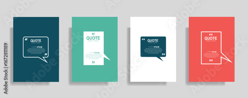 Flat Square Speech Bubble Quote Template, Minimal Modern Vector Design for Text and Communication Layout