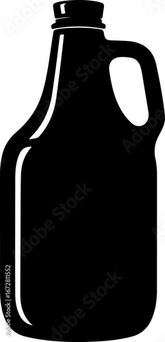 Growler Silhouette Black and White Craft Beer Bottle Graphic