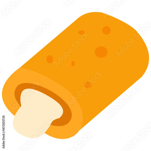 Golden fried roll filled with sweet cream, crispy outside and creamy inside, delicious snack for dessert lovers.