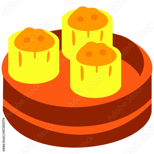 Traditional dim sum steamed buns served in bamboo bowl, soft and fluffy, perfect Asian snack for food lovers.