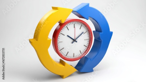 Wallpaper Mural Clock encircled by rotating arrows Torontodigital.ca