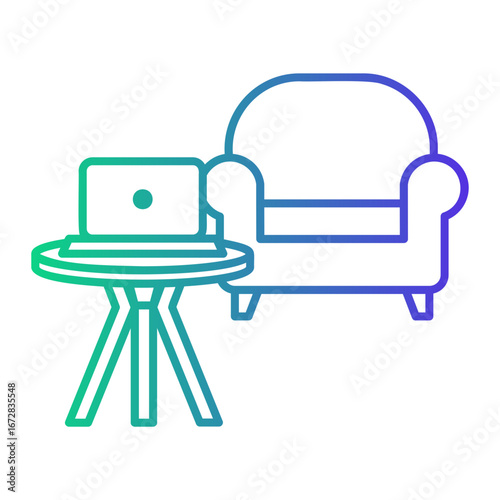 sofa Line Gradient Icon