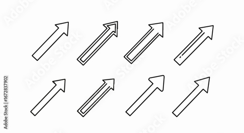 Arrow direction growth up forward progress success navigation pointer guide target