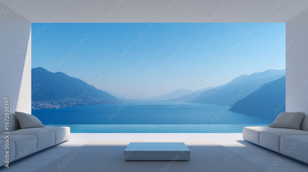 Fototapeta premium modern living room with a view