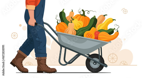 Harvesting Abundance: A Gardener's Path, Filled With Season's Bounty.