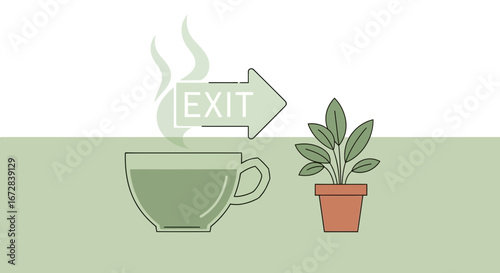 Green Refreshments And Pathway Sign Depicting A Break Concept And A Fresh Natural Vibe