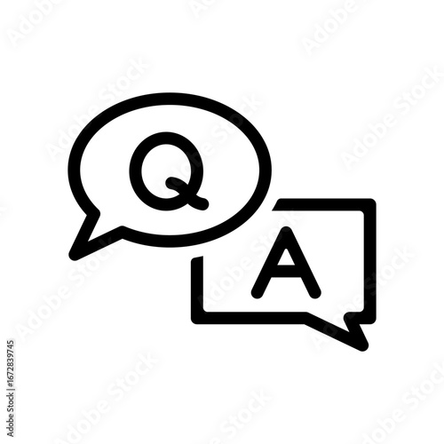 QAの吹き出しアイコンイラスト