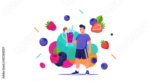Healthy Smoothie Concept Visuals: A Vibrant Illustration of Wellness and Nutrition