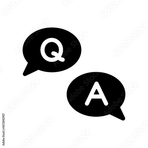 QAの吹き出しアイコンイラスト