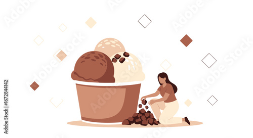 Ice Cream Delight: A Delicious Creation With Artisan Charm and Sweet Indulgence