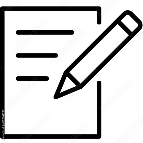 Written Content Line Icon of Personal Website & Portfolio Icon Set