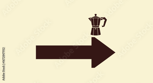 Italian Coffee Maker Directing To Caffeine Fueling Energy And Refreshment