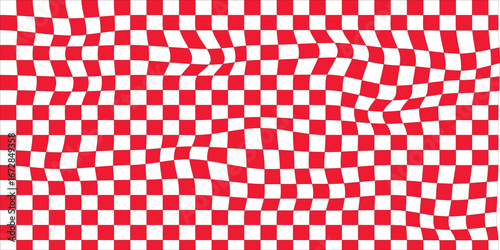 Check board seamless pattern background  red  and White checkered board. Chess Pattern. Abstract checkered checkerboard for game. Grid geometric rectangle shape