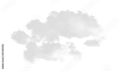 A fluffy, isolated cloud formation against a plain white background.