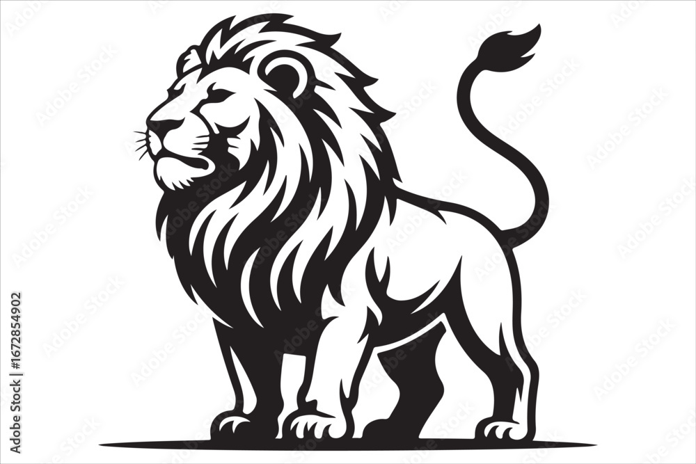 Obraz premium Majestic Lion Silhouettes – Vector Bundle for Logos, Tattoos, and Designs