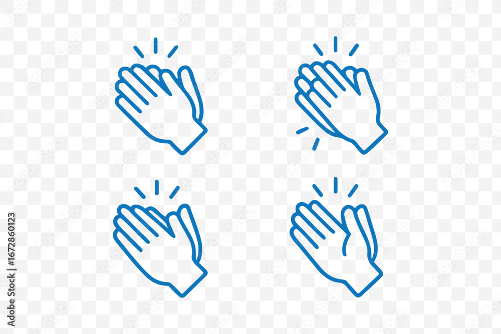 Obraz premium Hand clapping icon set . Applause symbol. Clapping hands icon , vector illustration .