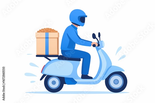 man on scooter, Delivery Person on a Scooter