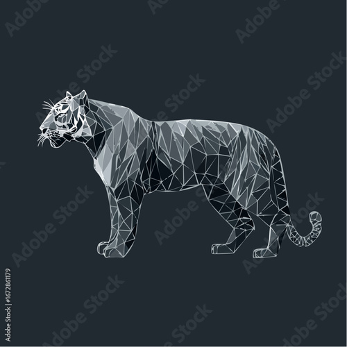 Vector Image:  Artistic Rendition of a Ferocious Tiger 8