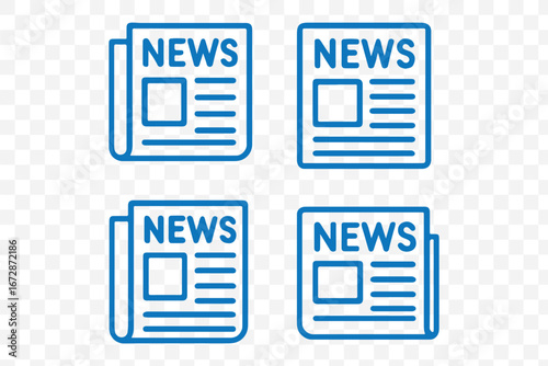 Newspaper icon set for news media press and daily publication information and journalism , vector illustration .