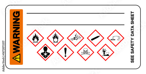 Warning GHS Hazard Symbol Sign, Vector Illustration, Isolate On White Background, Label. EPS10