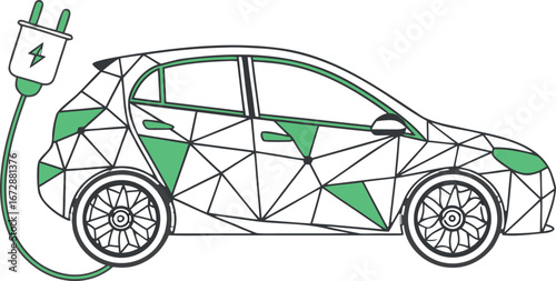 Electric Car Illustration