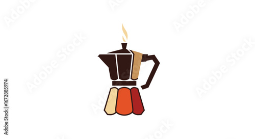 Brew, Coffee, Moka Pot, Kitchen, Illustration, Warm Colors, Cozy Atmosphere