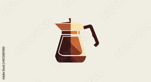 Coffee Pot Illustration, Cafe Environment, Artistic Representation, Minimalist Design